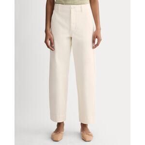 Everlane The Straight Leg Crop Tall  Pant Cream Beige Women’s Size 16 Casual